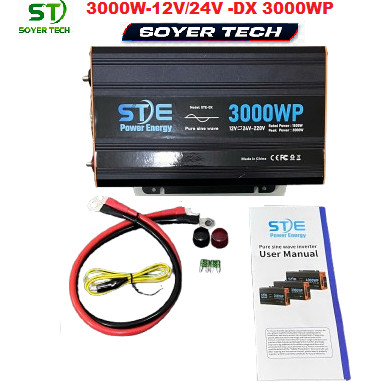 Bộ chuyển đổi inverter STE 3000W DC 12V/24V to AC 220V Sin Chuẩn,LCD, Bền Bỉ- SOYER TECH -STE 12V 24