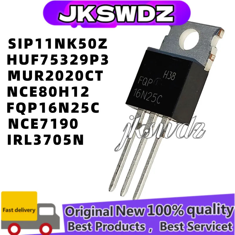 1-5 CÁI MUR2020CT P11NK50Z STP11NK50Z HUF75329P3 NCE80H12 FQP16N25C NCE7190 IRL3705N L3705N TO-220 M