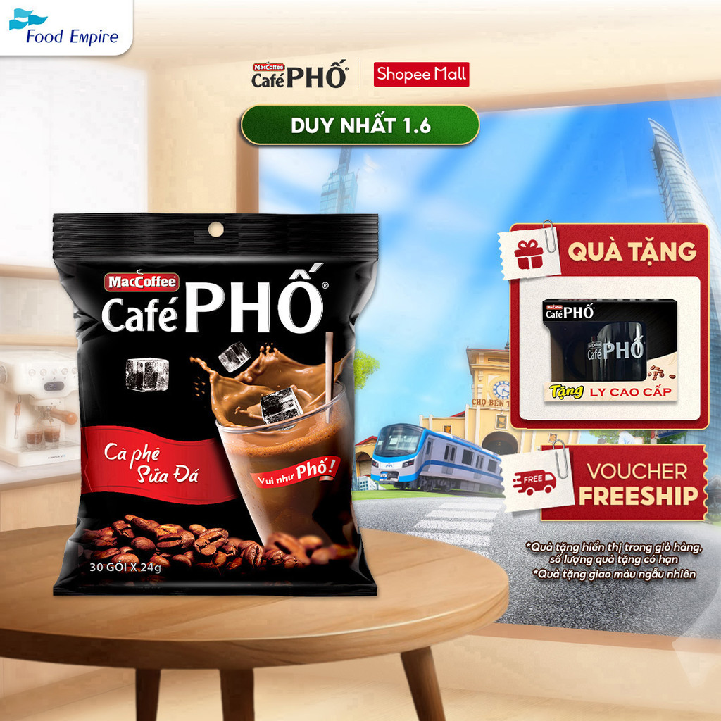 Túi Cà phê Phố Sữa Đá - MacCoffee (bịch 30 gói x 24g - date 2027)