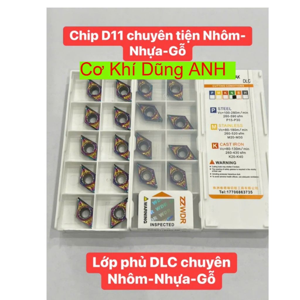 Chip D11 có lớp phủ DLC chuyên tiện Nhôm-Nhựa-Gỗ ngon