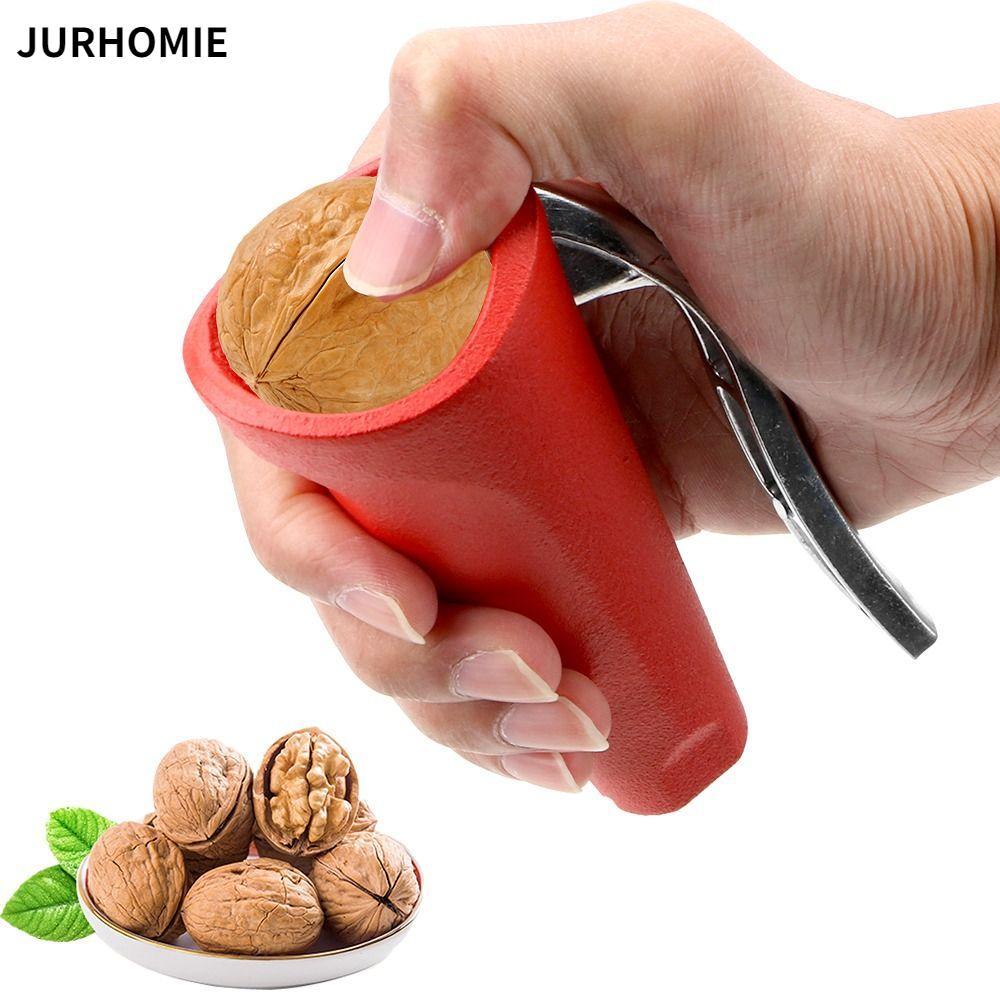 JURHOMIE Pecan Nuts Clip, Kìm hạt phỉ hình phễu màu đỏ đen, Kẹp hạt hạnh nhân hợp kim kẽm Hazelnut