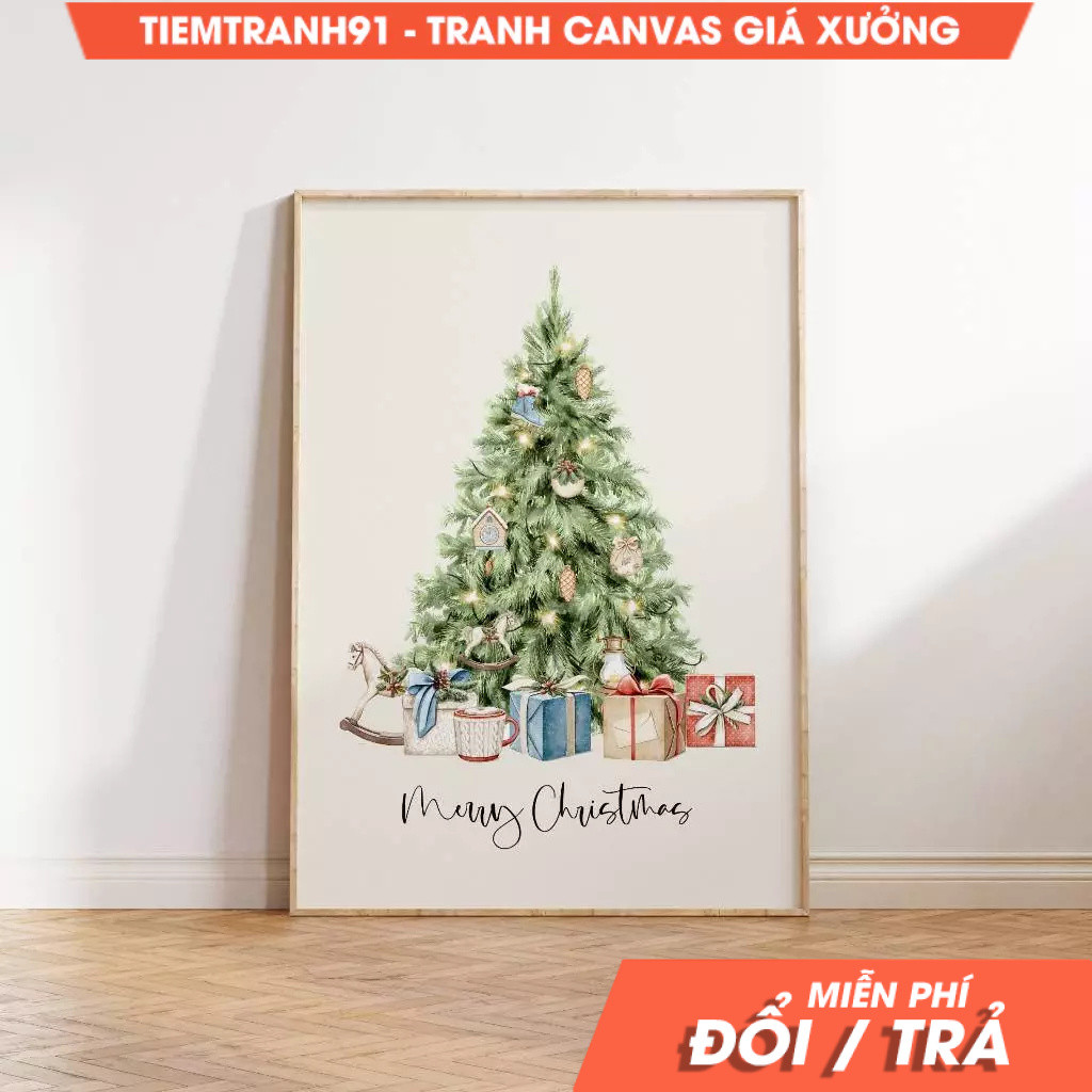 Tranh treo tường, Christmas Tree Trendy Holiday Minimalist Christmas Print Cute Christmas Tree, tặng