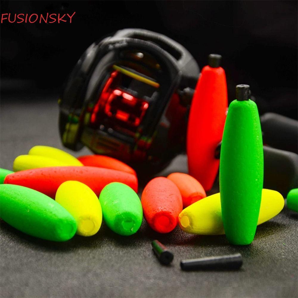 FUSIONSKY 10 Chiếc Xì Gà Nổi, Có Ống Cắm Bọt Cứng Câu Cá Dài, Phao Nổi S M L XL Phao Câu Cá Nhẹ Nút 