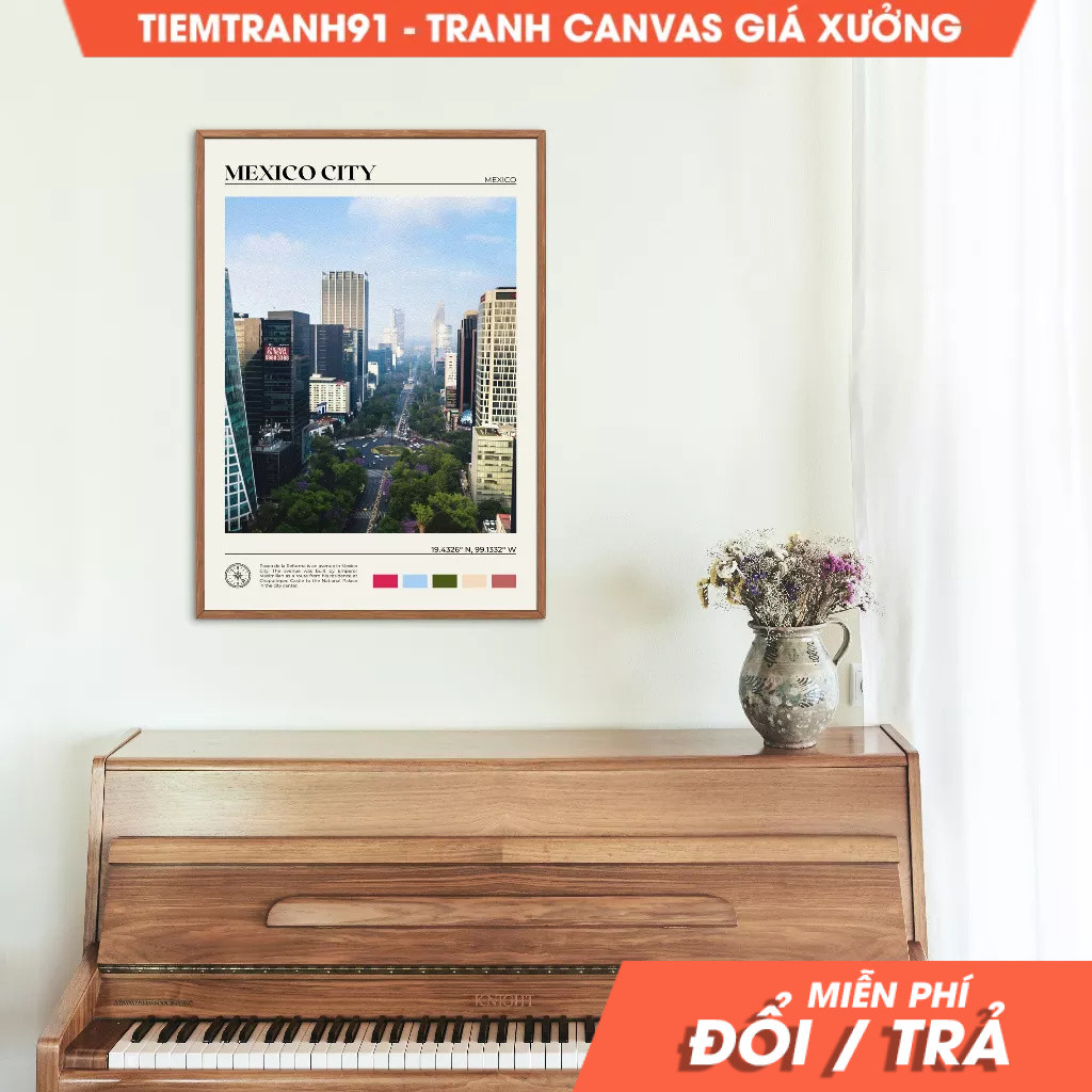 Tranh treo tường, Oil Paint, Mexico City Art, Mexico City Poster, Mexico City Photo, Mexico City Dec