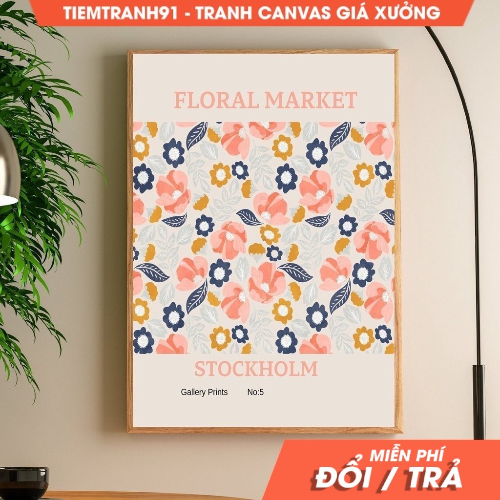 Tranh treo tường Stockholm Art Flower Market, Botanical Poster, Flower Market , Flower Market, Abstr