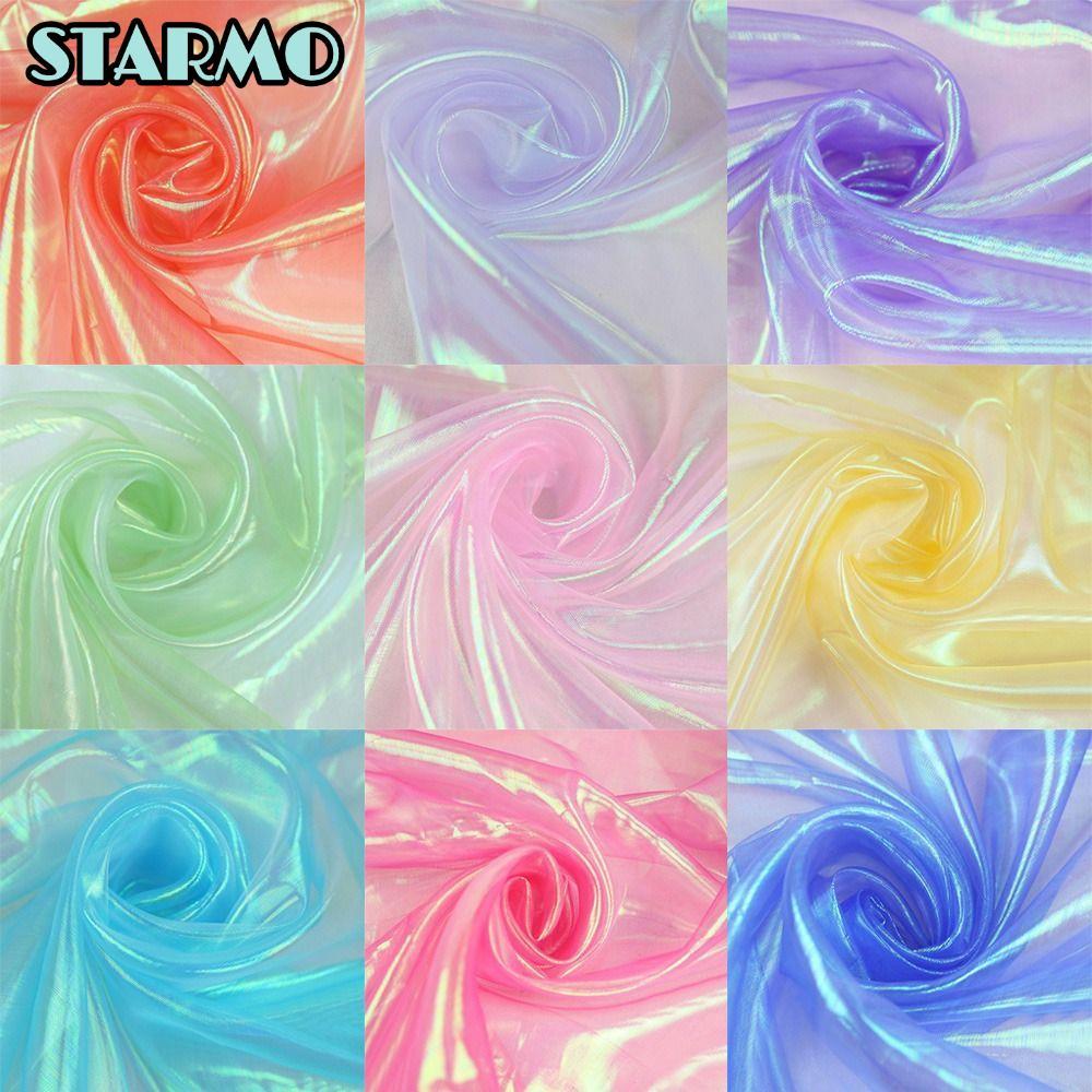 STARMO Organza Vải, Vải tuyn Laser Mỏng Sáng Bóng, Trang Trí Vải Tulle Trong Suốt Organza Váy Thiết 