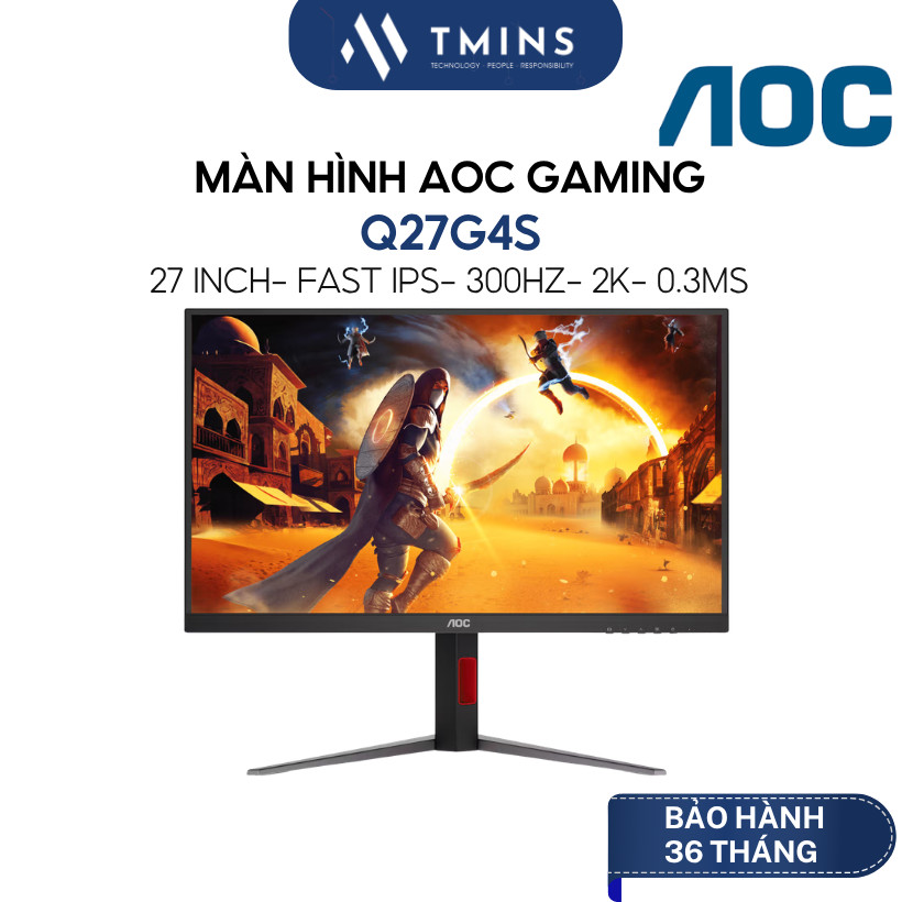 Màn hình AOC Gaming Q27G4S (27 inch/ 2K/ Fast IPS/ 300Hz/ 1ms/0,3ms MPRT) - Hàng chính hãng