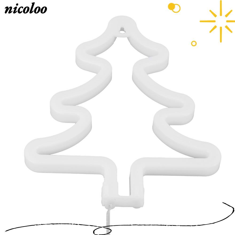 Đèn neon NICOLOO, Đèn LED neon cây thông Noel chạy bằng pin hoặc USB, Đèn LED neon 5V hiện đại Trang