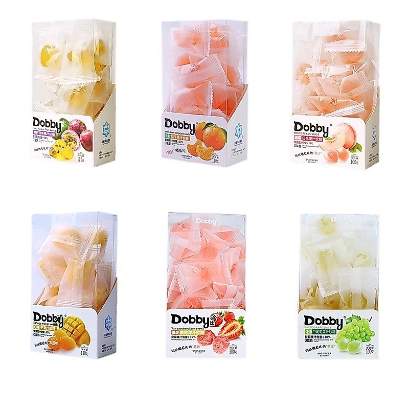 Dobby Dobby Marshmallow Q-Bomb Xoài Trắng Đào Hương Gummy 100g Đồ Ăn Nhẹ Thường Ngày Cho Trẻ Em