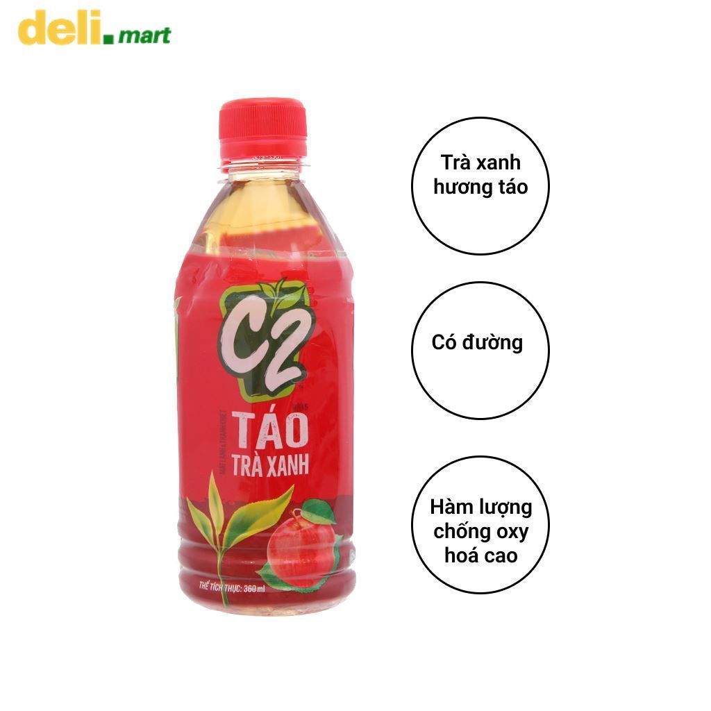 Trà xanh C2 táo chai 355ml