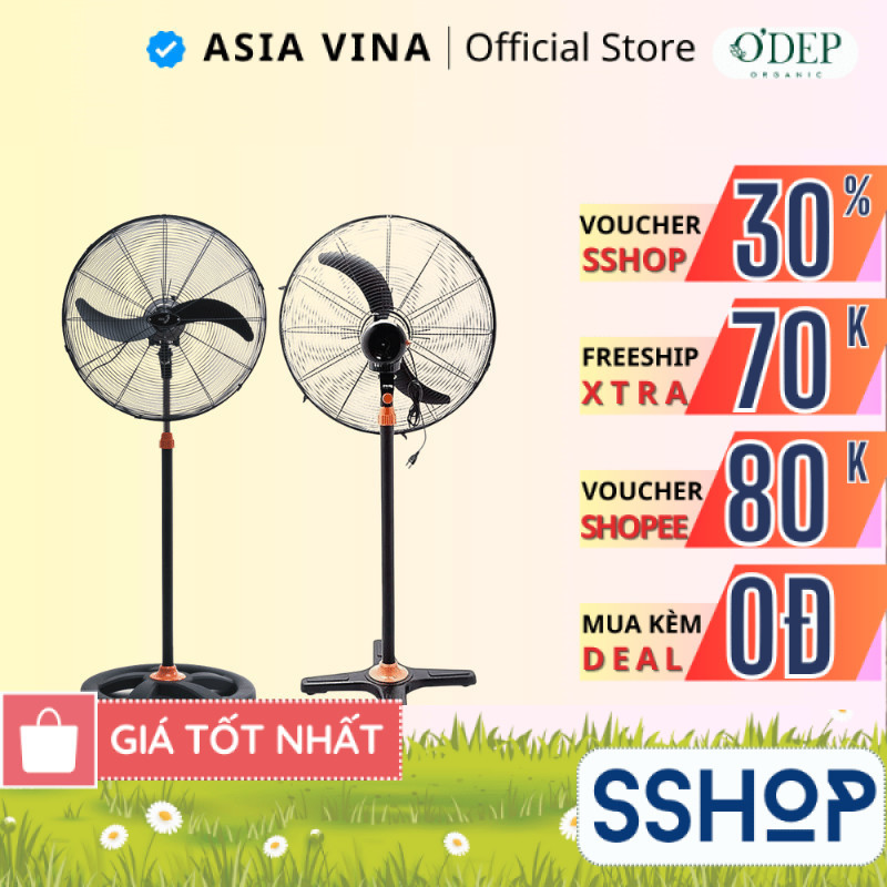 Quạt đứng công nghiệp ASIA 120W gió cực mạnh, 3 tốc độ, sải cánh 60cm tản rộng D24001 - SSHOP SSA