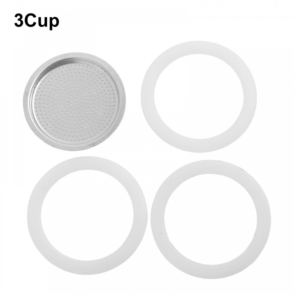 [DOLLDOLL-VN]Revitalize Your Moka Pot with 3 Replacement Rings and 1 Stainless Steel Strainer