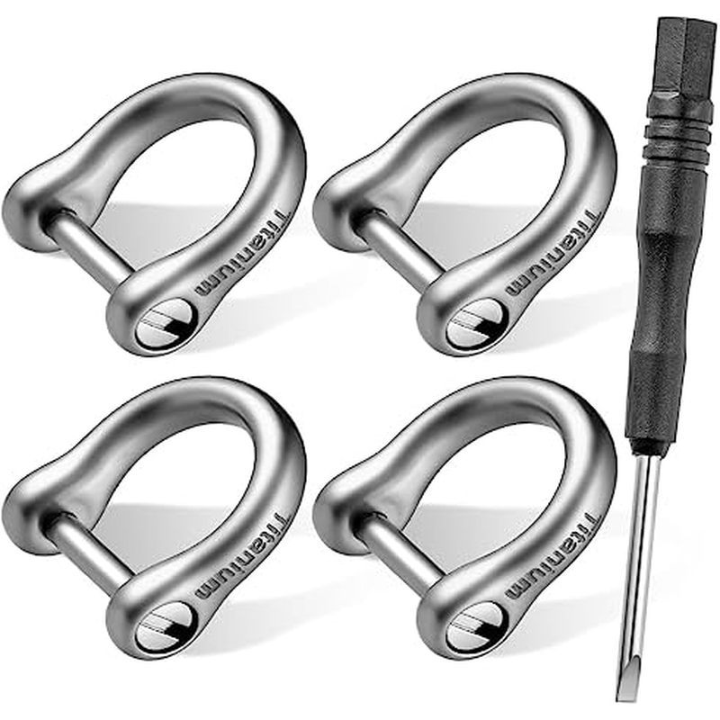 Nhẫn chìa khóa titan nhỏ FEGVE có còng vít - Móc khóa Fob trên ô tô Nhẫn titan Mini mạnh mẽ hạng nặn