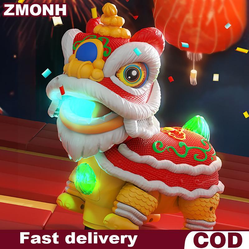 Zmo Trung Quốc Lion Dance đồ chơi, điện Lion Dance với đèn và âm nhạc, vui lắc đầu Lion Dance đồ chơ