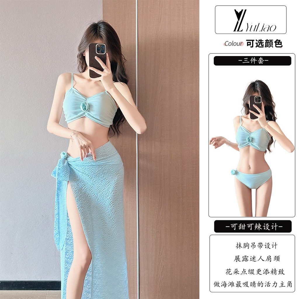[Câu Chuyện Hoa Hồng] Đồ Bơi Nữ Bikini Nữ Bộ Đồ Ba Mảnh Chia Cô Gái Nóng Kỳ Nghỉ Đồ Bơi Q22S