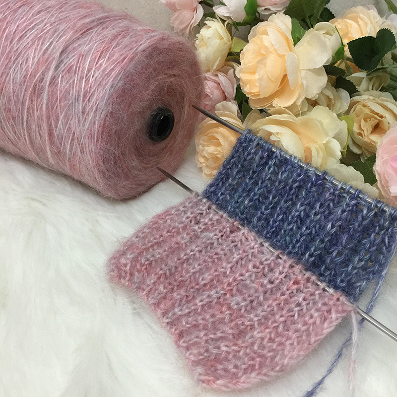 Siêu Mềm Kẹp Rỗng Mohair Len Mohair Len Dệt Tay Vừa Dày Mũ Khăn Áo Len Cho Bé Len