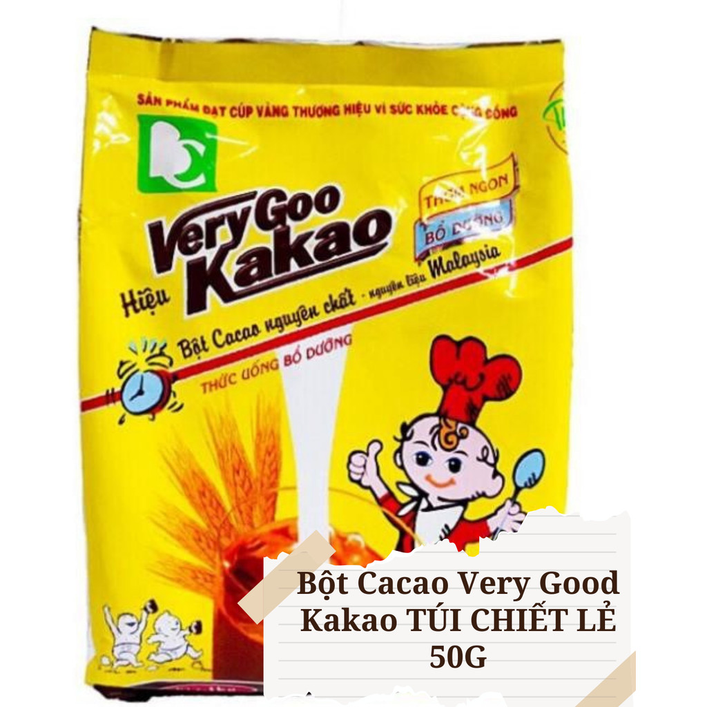 Bột Cacao Very Good Kakao TÚI CHIẾT LẺ 50G – Bột Socola Pha Đồ Uống Đậm Vị