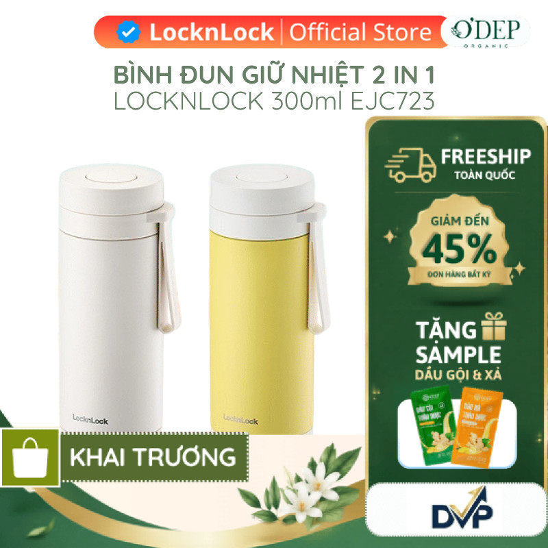 Bình đun giữ nhiệt 2 in 1 LocknLock 300ml EJC723IVY, Hàng chính hãng, giữ ấm 9 cấp độ - SHOP DVP