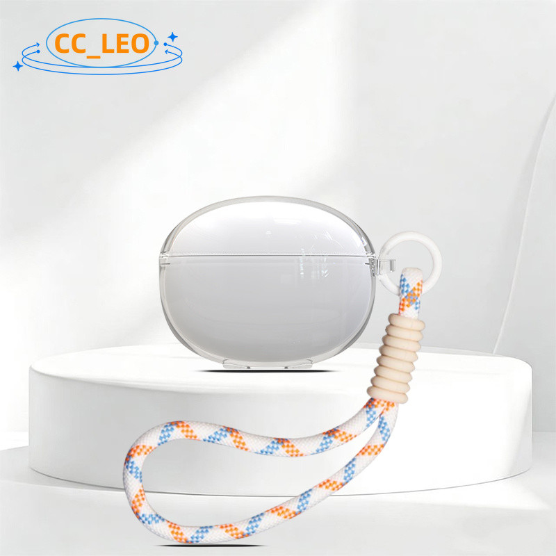 for EarFun Clip 2 Case Clear Soft Case with Cute Lanyard Suitable for EarFun Clip 2 Shockproof Shell