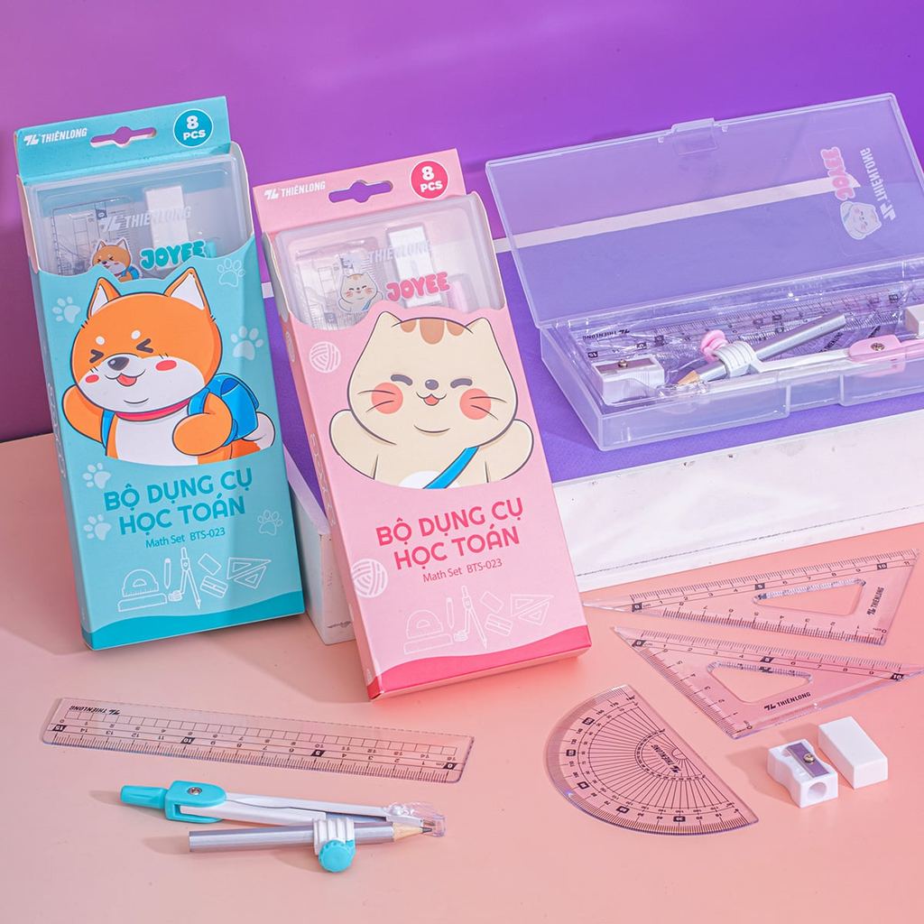 Bộ dụng cụ học Toán Thiên Long Joyee BTS-023 - 8 món