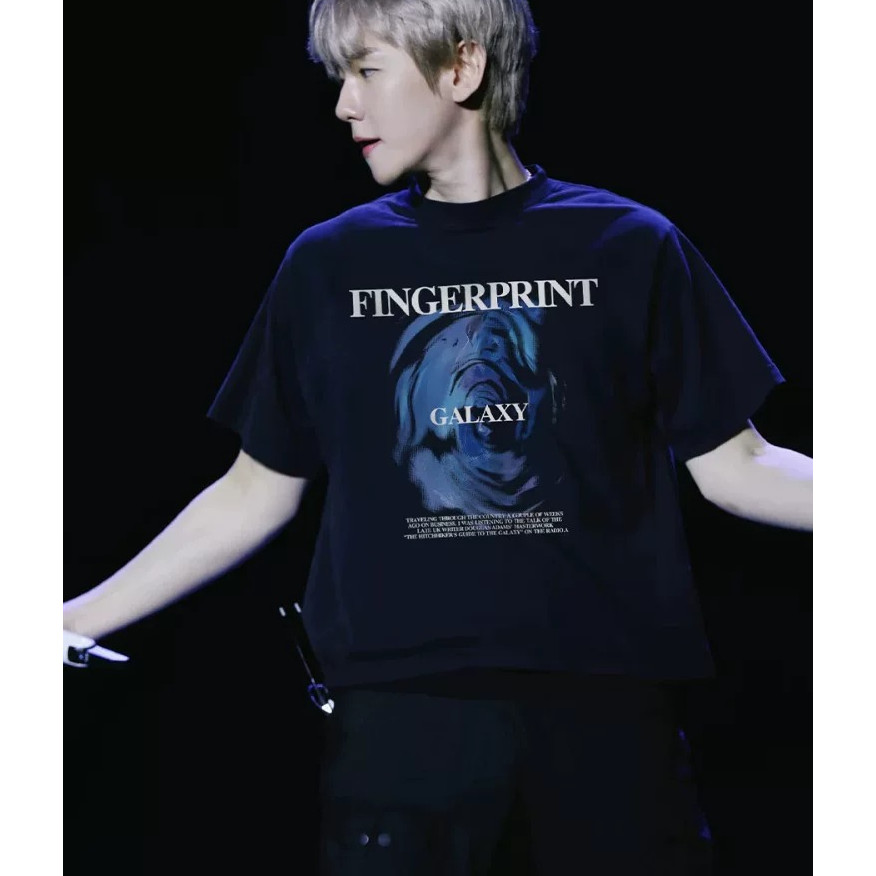 100% Cotton Edge Baekhyun Cùng Phong Cách Mỹ In Chữ Ngắn Tay Áo Thun Nam Nữ Thiết Kế Mùa Hè Phố Cao