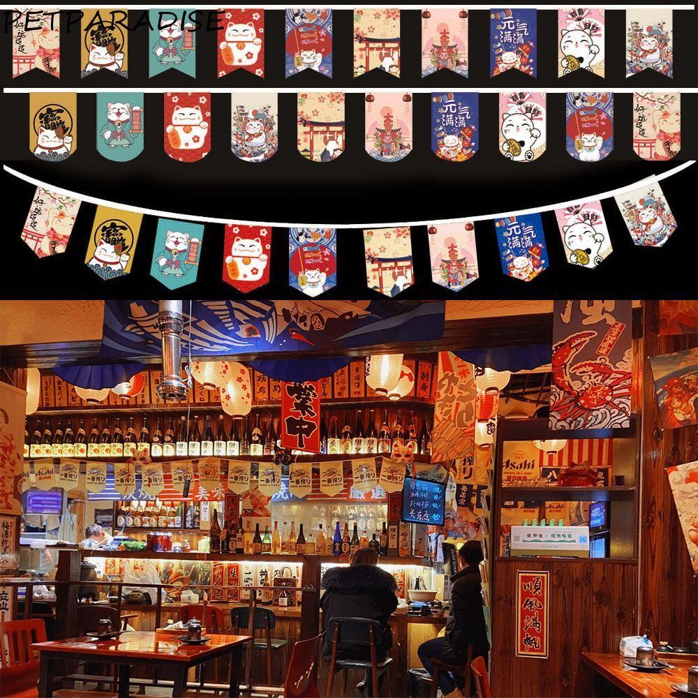 PETPARADISE Cờ treo Nhật Bản, Lẩu Sushi Nhật Bản Bistro Biểu ngữ trang trí, Lễ hội Sashimi Ramen Ẩm 
