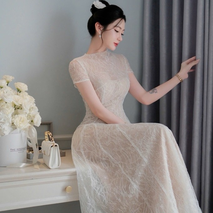 đầm ren xoà khâu design