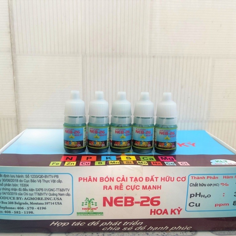 Phân Bón Kích Rễ Cây Cảnh NEB-26 Hoa Kỳ | Xanh Mướt Sau 7 Ngày | Chính Hãng Nhập Mỹ | Chai 5ml 15K