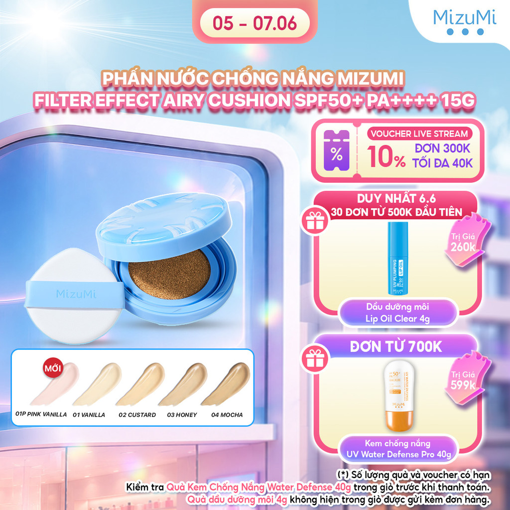 Phấn nước chống nắng MizuMi Filter Effect Airy Cushion SPF50+ PA++++ 15g