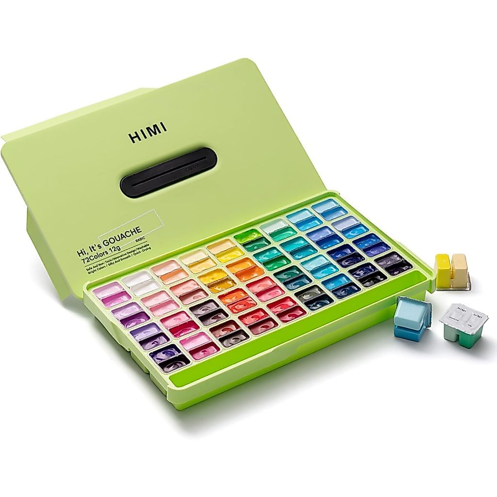 Bộ Màu Gouache HIMI Twins 72 Màu Chính Hãng - Himi Sinh Đôi