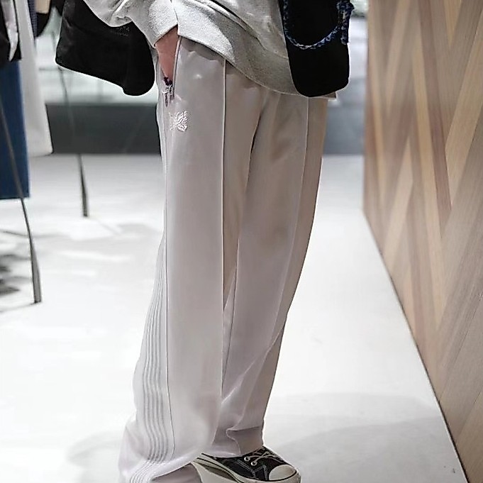 Needles Joint Name STUDIOUS Loose-fitting high street fashion unisex white pants