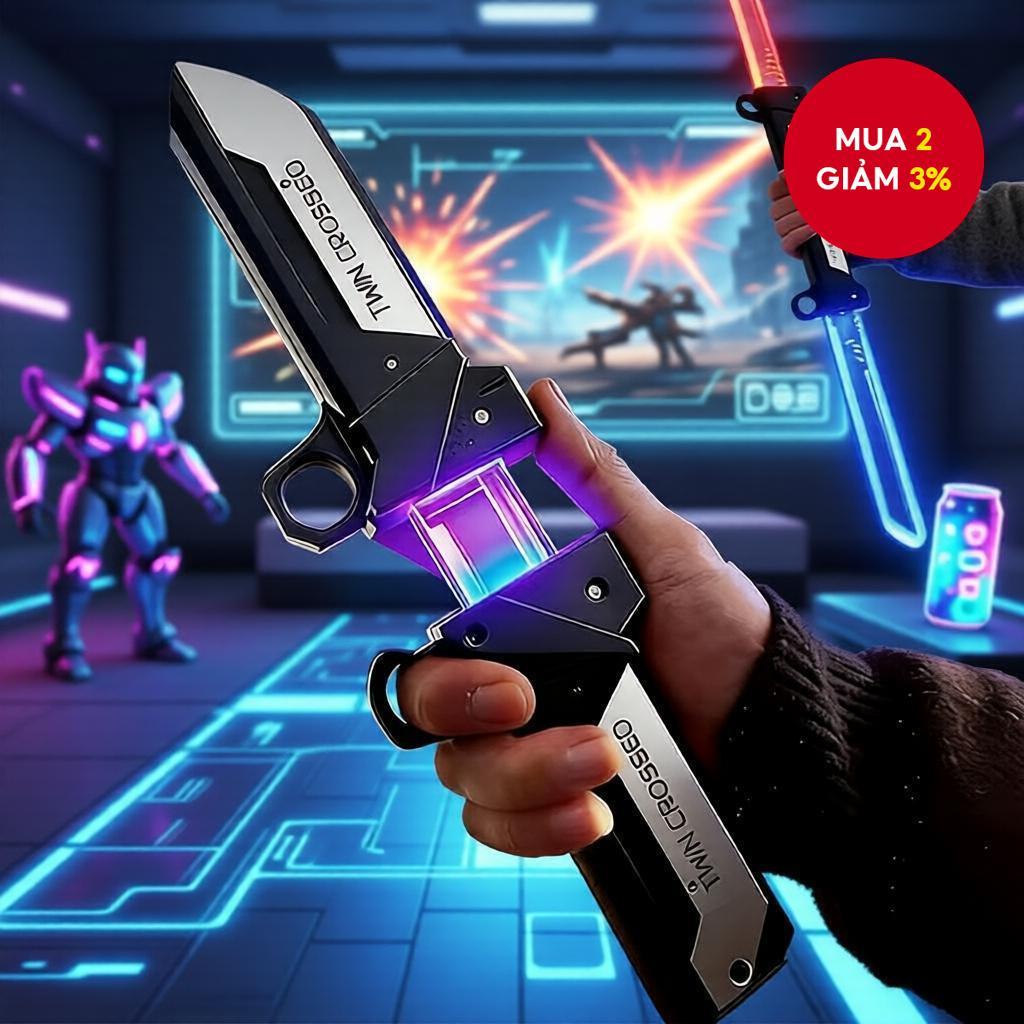 Đồ chơi kiếm ánh sáng 2 lưỡi cho bé trai, trẻ em & người lớn - Kiếm phát sáng, cosplay & quà tặng tố