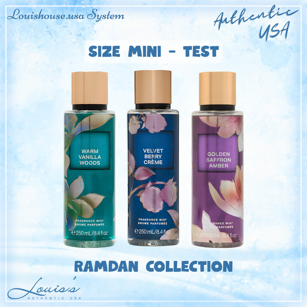 [ Mini Size ] Body mist GOLDEN SAFFON AMBER VELVET BERRY CREME WARM VANILLA WOOD - Xịt thơm V.S
