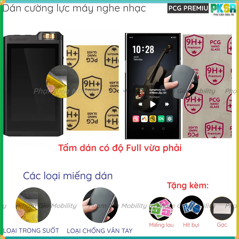 Dán cường lực máy nghe nhạc cho LOTOO Paw Gold Touch Livemix Shanling M3 M1 Plus TempoTec V3 Cayin N