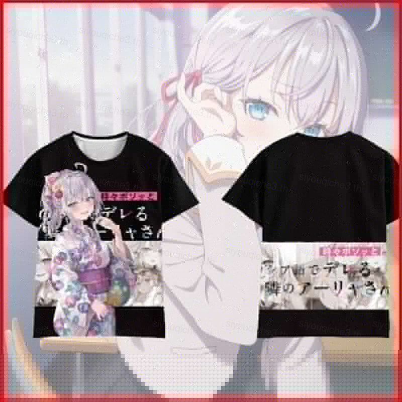 SY3 Alya Đôi Khi Giấu Cảm Giác Của Cô Bằng Nga Masachika Kuze Cosplay Vải 3D Mùa Hè Áo Thun Anime Ta