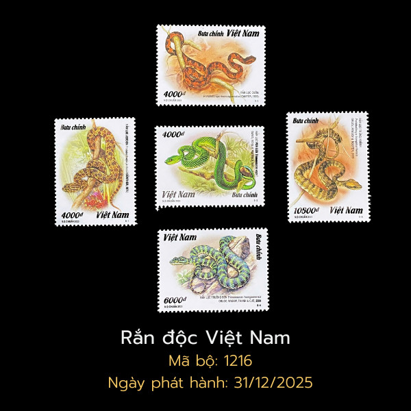 [1216] Bộ tem bưu chính "Rắn độc Việt Nam" - Tem sưu tầm Việt Nam