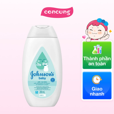 Sữa dưỡng ẩm mềm mịn Johnson's Baby Sữa và Gạo 200ml