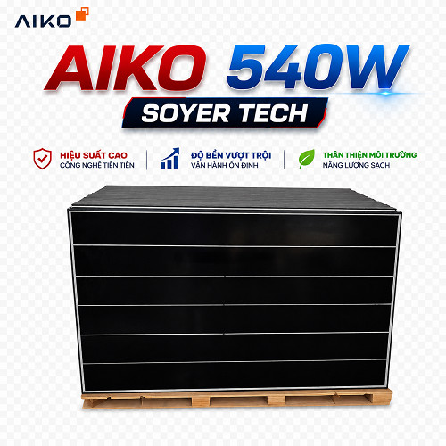 Tấm Pin Năng Lượng Mặt Trời 540W AIKO-A540- MCE60Mw- Bifacial -Chính hãng Loại A Mới 100% -AIKO 540W