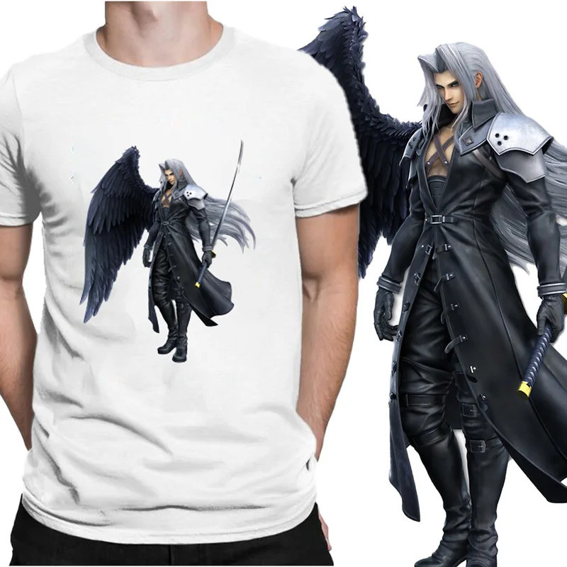 Áo thun nam Cloud Sefiroth từ Final Fantasy VII Game FF7 Quần áo ngắn tay cổ tròn mới