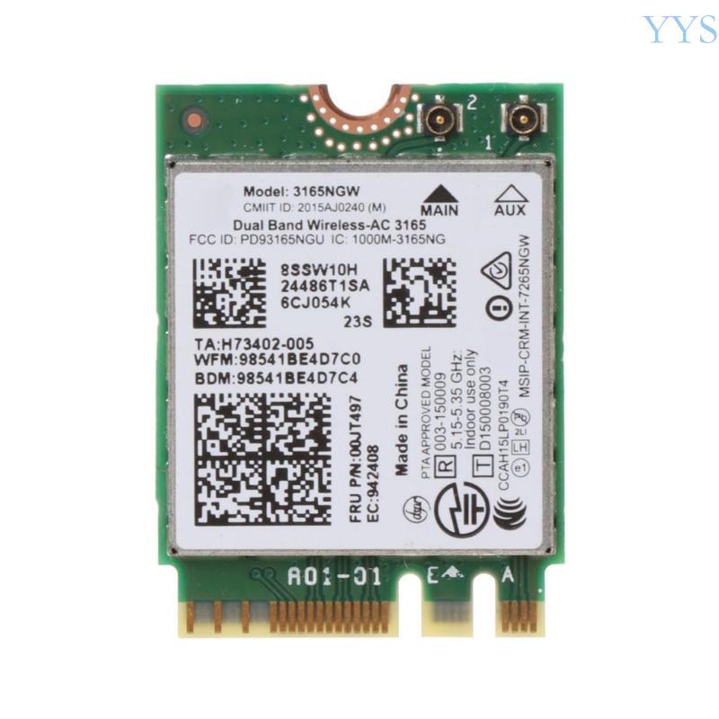 YYS 433Mbps 3165NGW Thẻ Wifi Băng tần kép Wireless-AC WiFi Card 802 11ac BT-Tương thích 4 0 Thẻ Wifi