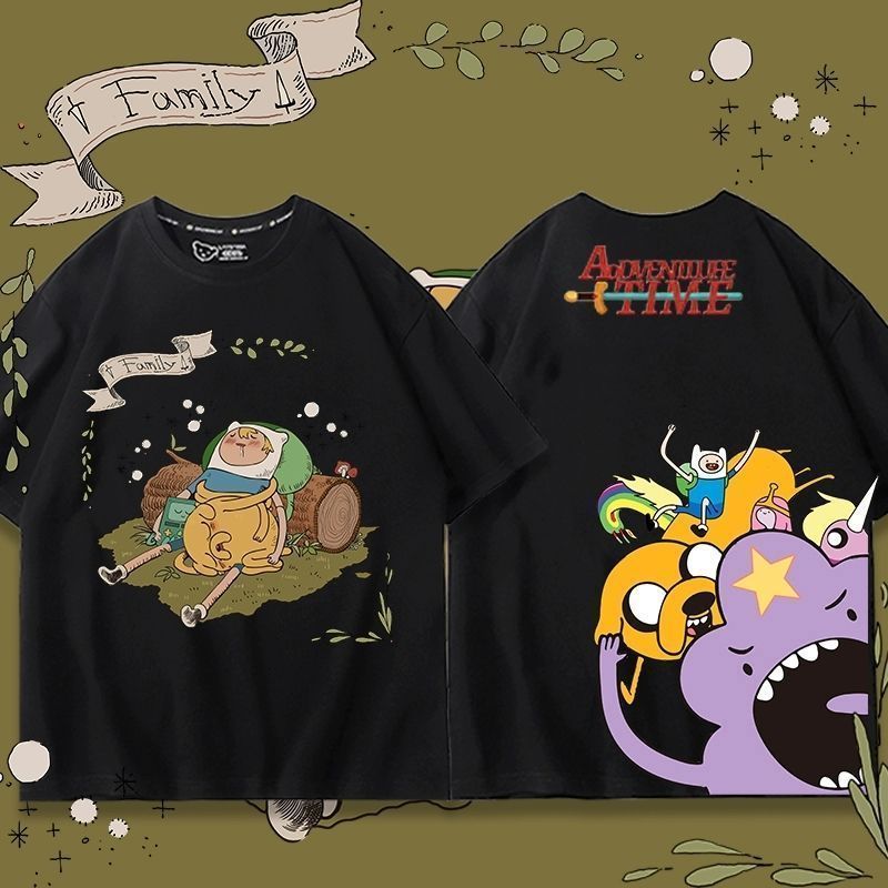 AdventureTime Phiêu Lưu Thời Gian Kho Báu Chung Quần Áo Ngắn Tay Nam 2023 Phong Cách Mới Anime Hàng 