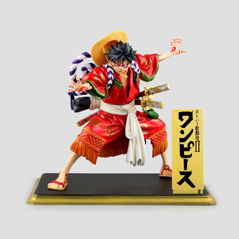 J8ES One Piece POP Kabuki Luffy PVC Doll Ornament Model 2D Anime Figure Factory