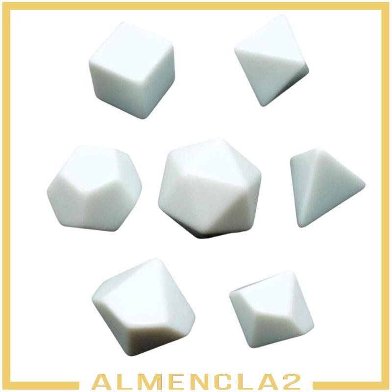 7 Chiếc Trắng Trống Dices Trống Polyhedral RPG Dices Bộ Để Làm Dices, Tranh Sáng Tạo, Ủng Hộ Đảng, P