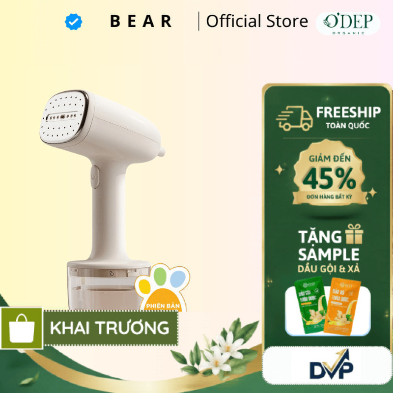 Bàn ủi hơi nước cầm tay 1000W Bear GTJ-D10M1 - Hàng chính hãng - SHOP DVP  - BH 18 Tháng