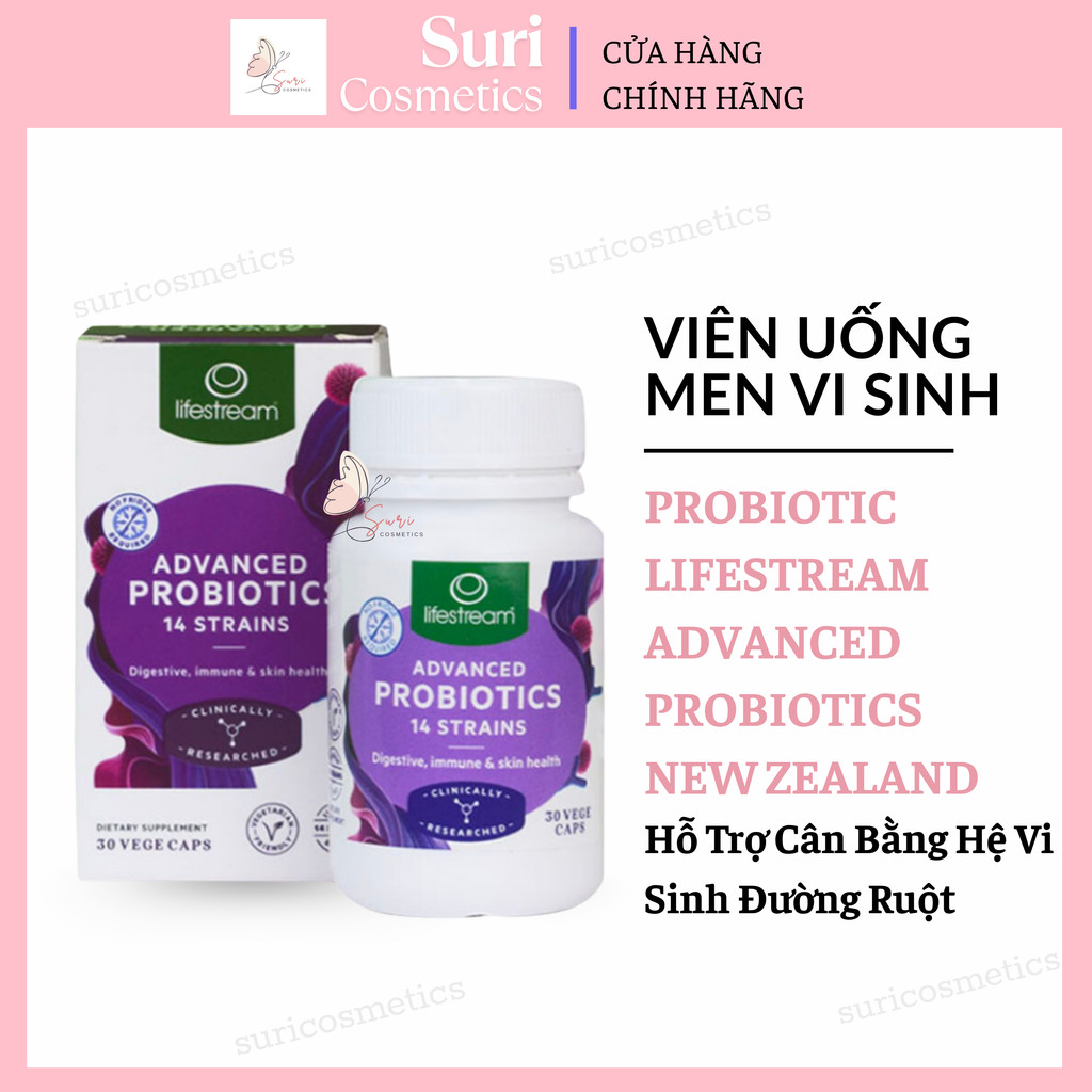 [Công ty] Viên Uống Men Vi Sinh Probiotic 14 Chủng Lifestream Advanced Probiotics New Zealand 30 Viê