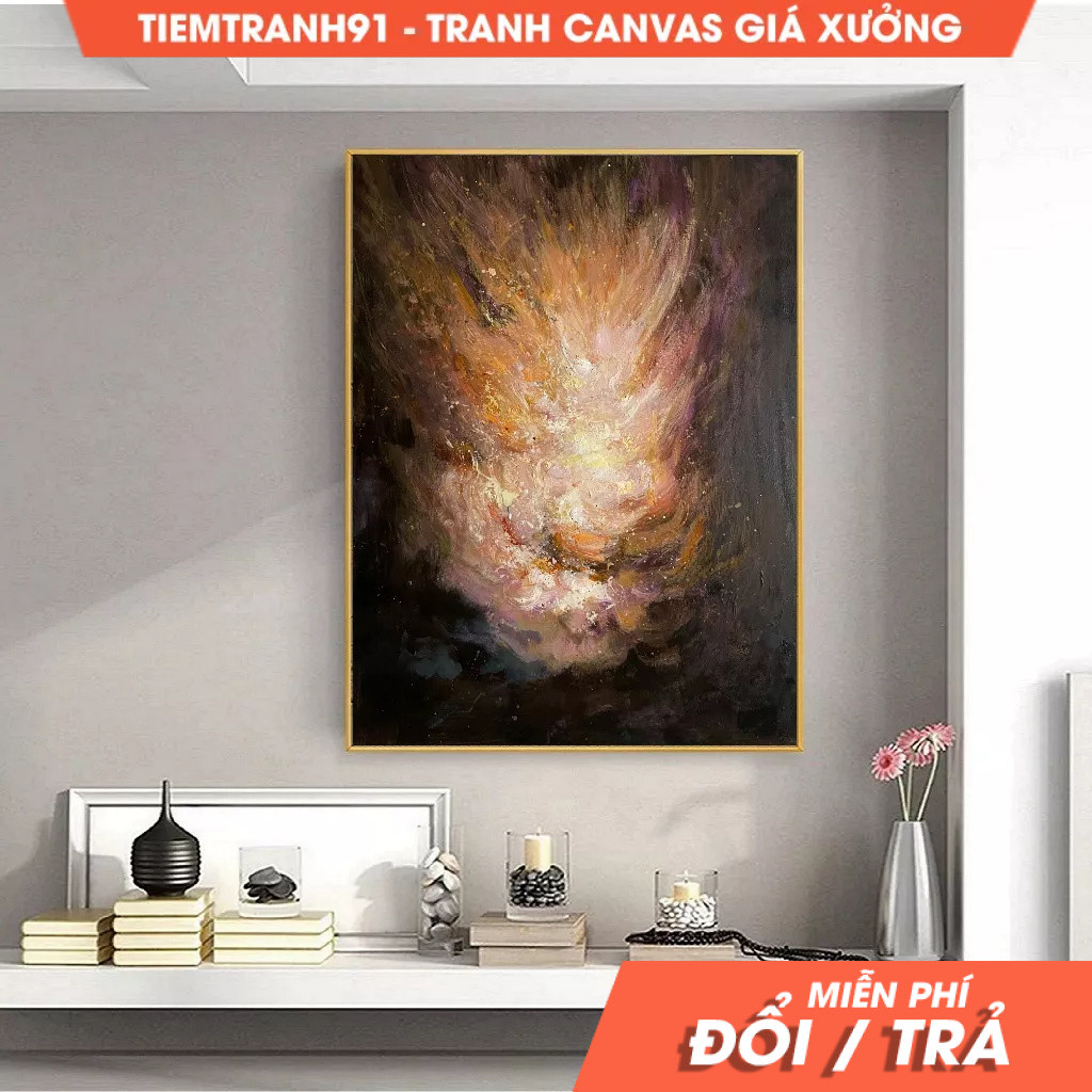Tranh treo tường, Orange Abstract Painting Pink Abstract Painting Original Abstract Painting Purple 