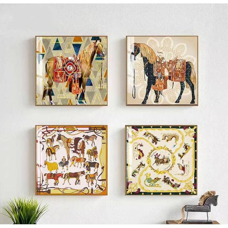 Modern Horses Canvas Painting Pictures And Prints Modern Hermes Wall Art Home Decoration Square Post