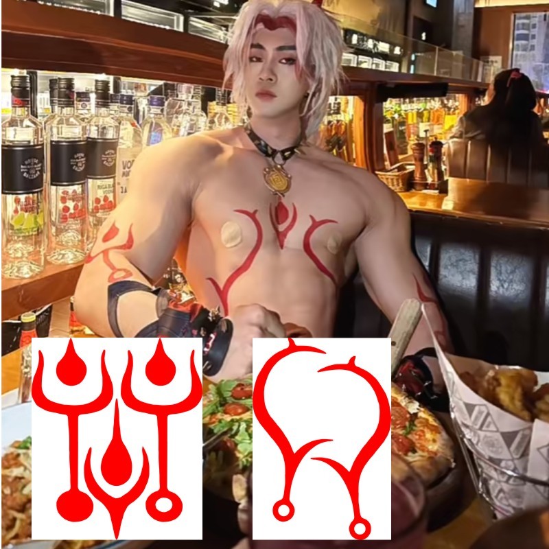 Araki Yidou Hình Xăm Sticker Game Genshin COS Cánh Tay Hoa Chống Thấm Nước Lâu Dài