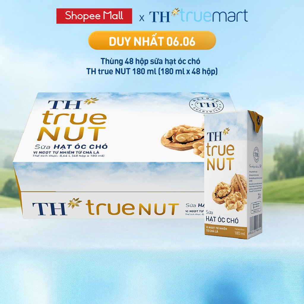 Thùng Sữa Hạt TH true NUT milk Óc Chó 180ml (48 Hộp)