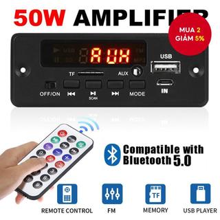 Bộ khuếch đại DC 12V 50W Bluetooth 5.0 Máy nghe nhạc MP3 Đài FM TF USB 3.5mm Mô-đun AUX Bộ thu Bluetooth